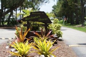 Entrance Gardens at Meadowlark Shores RV Park