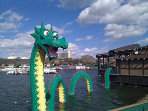 water dragon made from legos in legoland florida