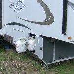 RV Propane Bottles and Storage Passenger Side View