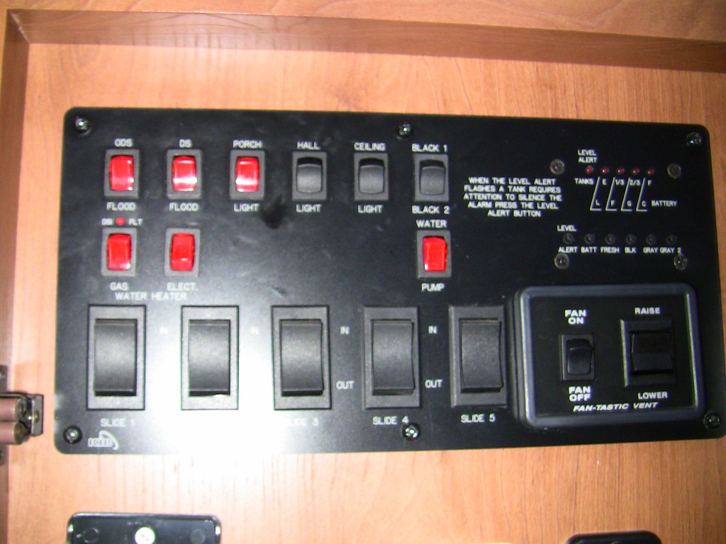 my rv control panel not showing sliders