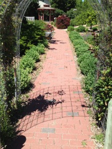 Centennial Garden Brick Path to Gazebo - Comstock Nebraska