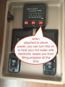 Jayco travel trailer control center water heater control electric