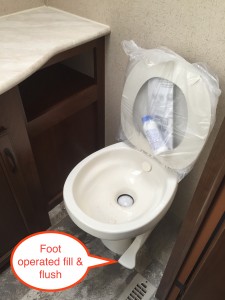 Jayco travel trailer foot operated toilet flush and fill