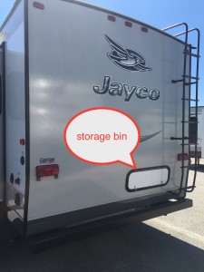 Jayco travel trailer example rear storage external