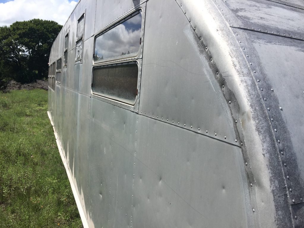 1952 Royal Spartanette Before ANY Restoration Work - Rear drivers side acute angle view