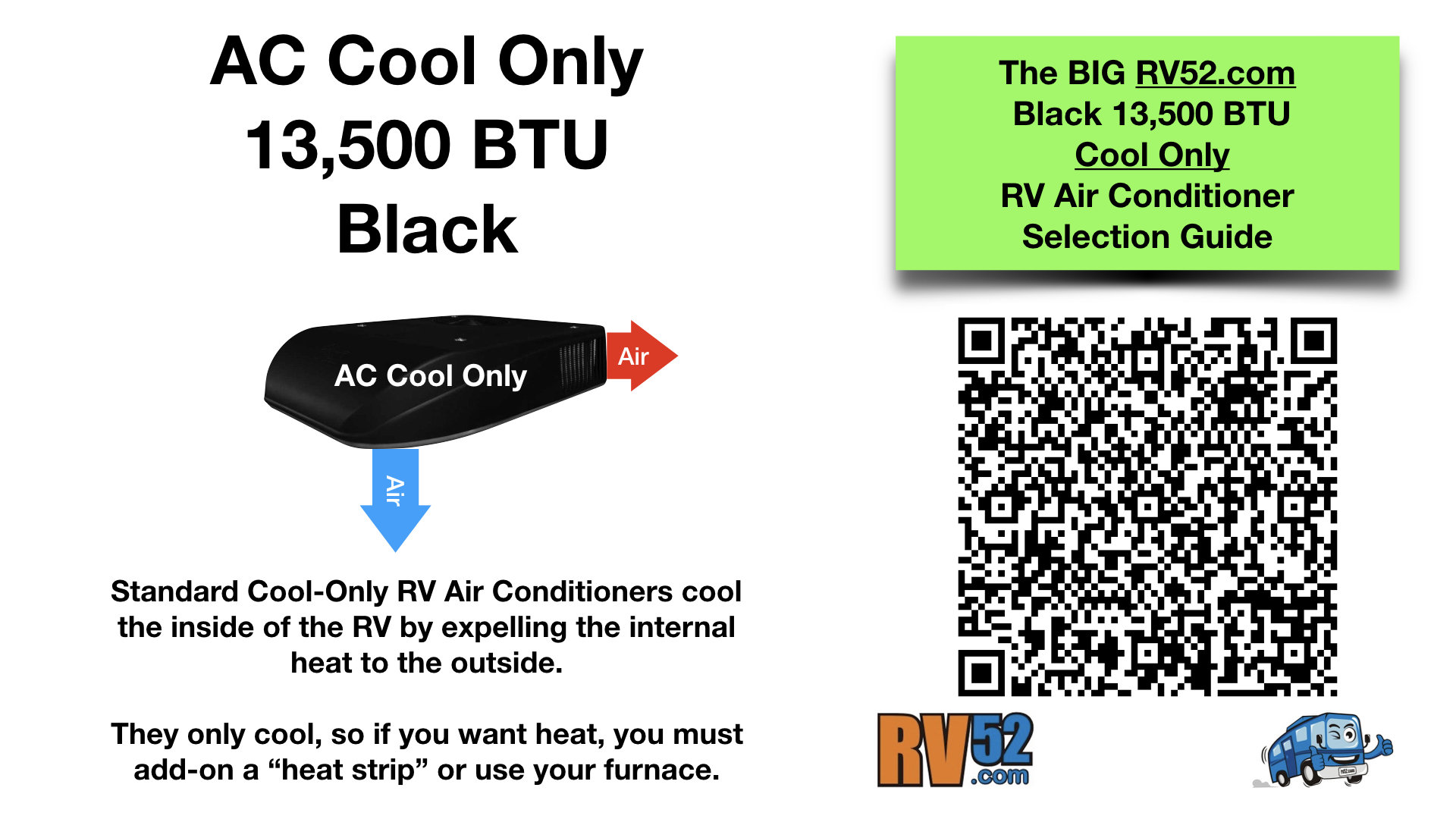 RV Cool-Only Air Conditioner 13500 BLACK Selection Guide