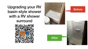 upgrading a low quality rv shower with a nice rv shower surround - RV How To Article