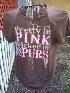 T-shirt art - pretty in pink, wicked in spurs