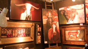 Texas themed paintings at First Monday Trade Days in Canton Texas