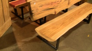 wooden rustic furniture at First Monday Trade Days in Canton Texas