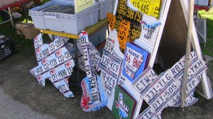 license plate art at First Monday Trade Days in Canton Texas
