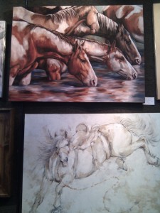horse art on canvas at First Monday Trade Days in Canton Texas