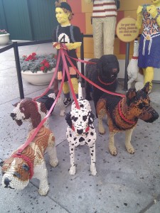 dogs created from legos in legoland florida