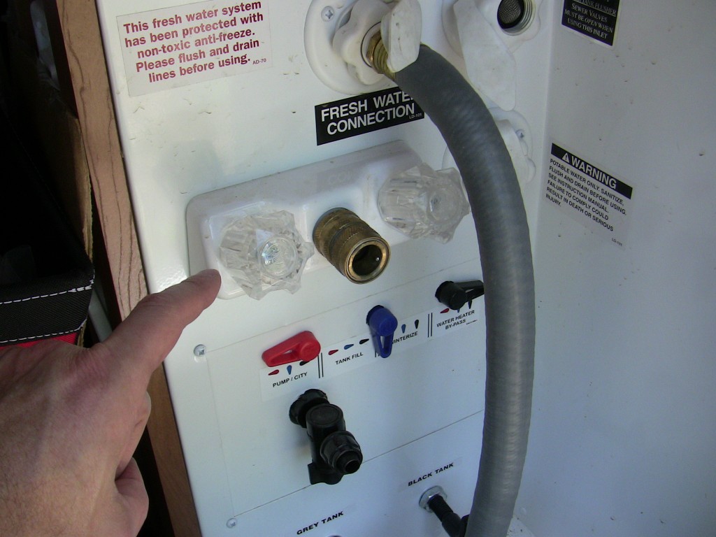 rv outside shower connections
