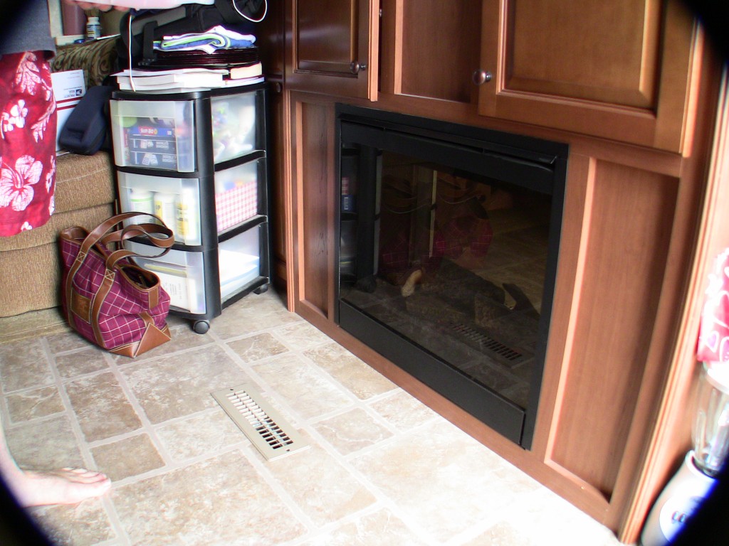 RV Fireplace Before Changing Element