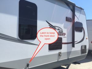 Jayco travel trailer keep door open latch
