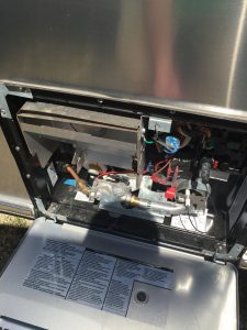 Airstream International Hot Water Heater Cover Open