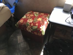 RV Hot Water Heater Box Cover Showing Comfort Seat