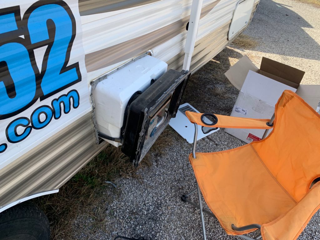 RV Hot Water Being Removed from Travel Trailer
