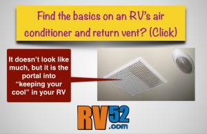 RV Air Conditioner and Return Vent Information Page