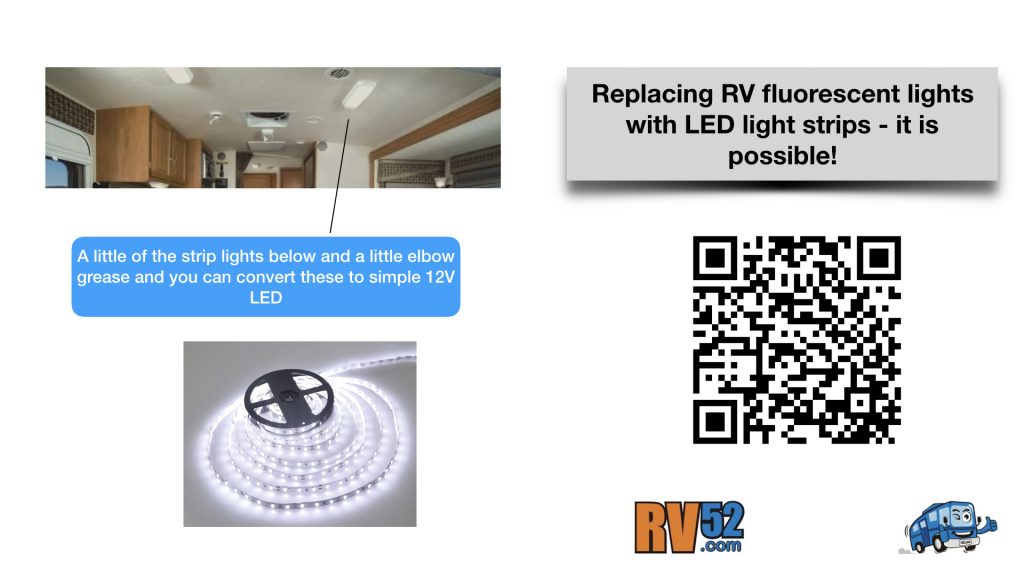 replace your RV fluorescent lights with led light strips