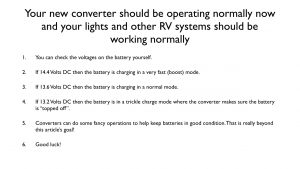 replacing the RV power converter 021 checking operation of converter